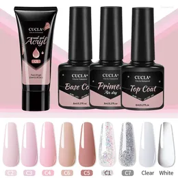 Nail Gel Extension Set 15ml Glitter/crystal Base Sealing Layer Primer Poly UV For Manicure TSLM2