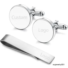 Мужские металлические круглые квадратные серебряные запонки с лазерной заготовкой по индивидуальному заказу в коробках
