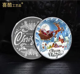 예술과 Craftschristmas Eve 기념 동전 유로 아메리칸 크리스마스 엘크 썰매 동전