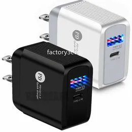 18W Typ C Ladegerät EU US AC Home Travel Schnellladung USB-C PD Wandladegeräte Adapter für iPhone 11 12 13 14 15 Samsung PC Xiaomi Power Charger F1 mit Box