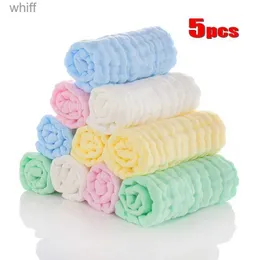 Bibs Burp Cloths 5pcs/lot Muslin 6 layers Cotton Soft Baby Towels Baby Face Towel Handkerchief Bathing Feeding Face Washcloth Wipe burp clothsL231108