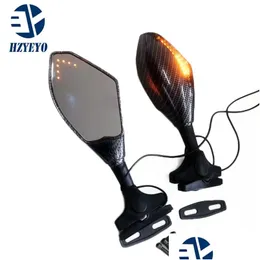 مرايا الدراجات النارية Hzyeyo 1 LED LED إشارات ARROR ARROR REARVINCHENT FOR HODA CBR 600 F4I 929 954 RR CORBON FIBER DROP DELIV DHMPK
