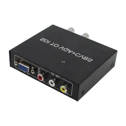 Freeshipping SDI (SD-SDI/HD-SDI/3G-SDI) till VGA CVBS/AV SDI Converter Support 1080p för monitor/kamera/display med adapter FTJDA
