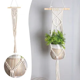 Bottles Bohemian Style Hand Woven Hanging Basket Stick Home Wall Storage Decoration Drop