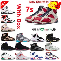 OG 7 New Sheriff in Town Mens Cardinal 7S Citrus Flint Miro PG Raptors Sapphire Paname Hare Quai 54 9 Red Fire 6 Chrome 11 Cherry 11s 9s Sneakers with box