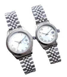 Męskie damskie para ruchu automatycznego zegarków ze stali nierdzewnej damski data mechaniczna data po prostu obejrzyj wodoodporne światło na ręczę na rękę Montre de lukse 41 mm 36 mm