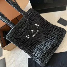 2023 Designer Brands Hollow Letters Raffia Straw Tote Fashion Paper Woven Women Shoulder Bags Summer Beach Handbag Luxury Bag56