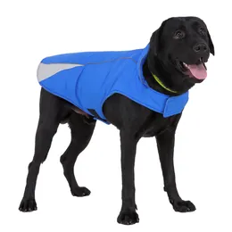 Manteau imperméable pour chien, vêtements imperméables réglables pour animaux de compagnie, veste de pluie légère avec bande réfléchissante, fermeture facile à mettre en place, tenues pour chien, veste pour chien, bleu
