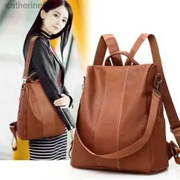 Backpacks Anti-theft Vintage Leather Backpack Women Shoulder Bag Ladies High Capacity Travel Backpack School Bags for GirlsL231108