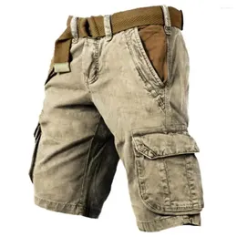 Shorts masculinos de algodão carga verão homens vintage bermudas macacão gordura baggy calças curtas ue grande oversize 5xl marca calças multi-bolsos