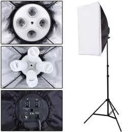 Freeshipping ABESTSTUDIO Photo Studio Kit Photography Lighting 4 Socket Lamp Holder 50*70CM Softbox 2m Light Stand Photo Soft Box Iewkc