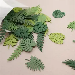 Motyw dekoracji imprezy dekoracyjne resztki zielone tropiki pozostawia konfetti rzucanie zapasami rekwizytów DIY