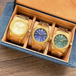 luxery watch designer watch mens watch oak watch rise gold casual montre automatique Ultra Glow Stainless Steel Metal Strap Sports Clock luxury black watch with box