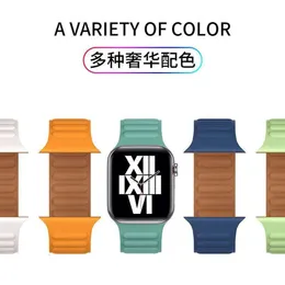 Lämplig för AppleWatch iWatch Silicone Magnetic Strap, Orange Apple Watch, Summer S7