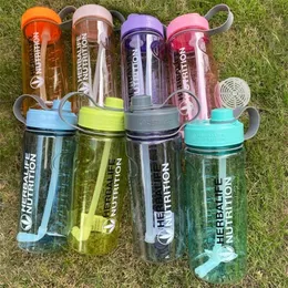 Water Bottles Wholesale price of 6PCSx1000ml Nutritional Portable Plastic Water Grass Sports Bottle 230407