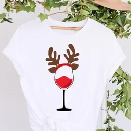 Women's T Shirts 2023 Trend Style Cute T-shirts Cartoon Merry Christmas Women Fashion Print Clothes Graphic Tshirt Top Lady Holiday Female