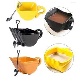 Tassen Praktische Bagger Eimer Becher Kaffeetasse für Café Restaurant Lustige 340 ml ABS Kunststoff Löffel Kuchen Tee