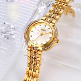 Women Watches Top Brand Designer Diamond Lady Watch 33mm فستان جميع الفولاذ المقاوم للصدأ الفولاذ المقاوم للصدأ ساعة الكوارتز للسيدات للسيدات عيد الميلاد هدايا عيد الأم