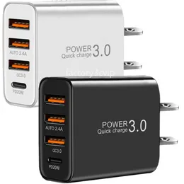 4 portas 30w ue eua ac carregadores de viagem em casa pd carregador de parede adaptador de energia automática para ipad iphone 12 13 14 15 pro max mini htc samsung f1