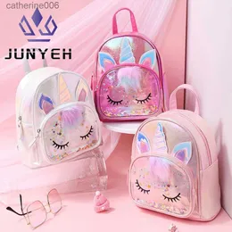 حقائب الظهر Junyeh Kids Girl Backpack Cite Sequin Cartoon School Facs for Ristergarten Backpacks DecorationL231108