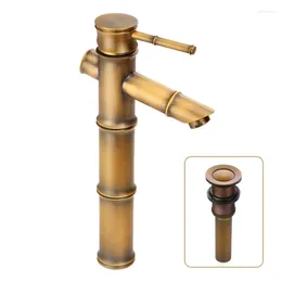 Bathroom Sink Faucets Chinese Antique Pure Copper Bamboo Faucet Basin Washbasin