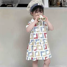 New Kids Clothes Girls Designer Dress Baby Clothing Set Girls Childrens Kort ärm Letter Tryckt klänningar Polo kjol