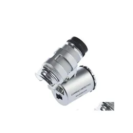 Andra mätinstrument analysinstrument 60X handhållen minificka mikroskop Lupp Juvelerare Förstoringsglas Led-ljus Lätt att bära med A M Dh27W