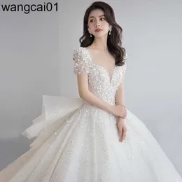 Party Dresses Wedding Dresses Shining Sequins And Beads V-neck Wedding Gowns Luxury Runaway Princess Ball Gown Custom Made Robe De Mariee 0408H23