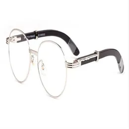 2021 New Fashion Round Rimless Sunglasses Mens 여성 버팔로 뿔 태양 안경 거울 대나무 나무 태도 선글라스 Lunettes Gafa167b