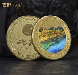 Arti e mestieri Ricordi turistici, culturali e creativi della valle di Jiuzhaigou Area di interesse storico e paesaggistico Punto panoramico commemorativo della moneta d'oro