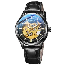 2022 Nya helautomatiska mekaniska schweiziska vattentäta medelstora elever i Hollow Tourbillon Men's Watch