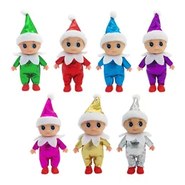 Jul baby älva på en hylldockor tvillingar Toddar Elves som lyser 7 Ny färg Kindness Kid Craft Babies Doll Toy Decoration på hylltillbehörens gåva till barn