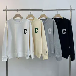 Couple unisex Korean sweater casual loose 100 pullover with embroidered letters on the chest 420 grams of looped cotton