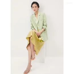 Women's Suits Design Blazers For Women High Street Man-made Fiber LOOSE Single Breasted Casaco Feminino