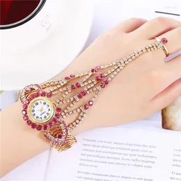 손목 시계 유행 및 창의적 DIY 여성 시계 다이아몬드를 포함한 간단한 반지 석영