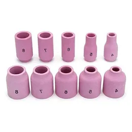 55st Tig Welding Torch Accessories Kit Alumina Nozzle Stubby Gas Lens 10 Pyrex Cup för WP-17/18/26 Khabb