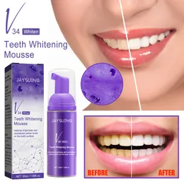 Mousse de limpeza de dentes série v34, creme dental branqueador, dentes limpos, hálito fresco, produto de limpeza de dentes brancos