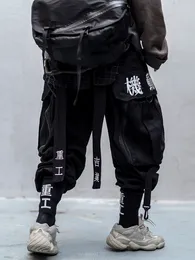 Pantaloni da uomo Streetwear giapponese Techwear Cargo per uomo Baggy Wide Leg Black Jogger 230407