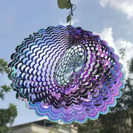Party Decoration 3D Wave Wind Chimes Spinner Bell Tree of Life Pendant For Room Chile Decor Garden Outdoor Hang Windchime
