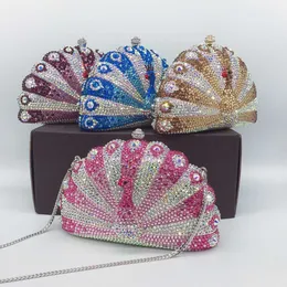 Pavão tela aberta diamante jantar saco estilo completo portátil banquete cristal feminino 231108