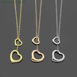 Necklaces Brand Tiffa T-home T-heart New Product Luxury Hollow Out Single Double Love Pendant 18k Gold High Quality Designer Necklace Jewelry