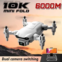 Drones V9 RC Mini Drone 10k Câmera Dupla HD Grande Angular 1080P WIFI FPV Fotografia Aérea Helicóptero Dobrável Quadcopter Drone Brinquedo 6KM Q231108