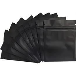 Mat Siyah Yeniden Yerleştirilebilir Mylar Fermuar Kilidi Zip Alüminyum Folyo Kilit Paketleme Çantaları için Yemek Depolama Paketleri Çantalar Ijebw