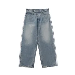 23ss new fashion High Street Polar style Pantaloni in cotone Hip Hop Jeans larghi e traspiranti con motivo a lettera per uomo e donna y2k5