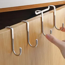 Hooks 1/2/5pcs Stainless Steel Over Door Clothes Cupboard Metal Drawer Hanger Hang Bag Towel Hook For Kitchen Bathroom Cabinet