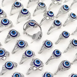 クラスターリング10/20/30pcs/lot devil's for woman and girl lucy sea blue Eyesフィンガーリングビンテージチャームジュエリーパーティーギフト卸売