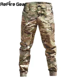 Refire Gear kamuflaż taktyczne spodnie joggerów mężczyzn Army Combat Airsoft Wojskowe spodnie spodni swobodny wodoodporny ładunek mody spodni 2305Q