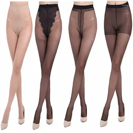 Meias femininas 2 pçs cintura alta elástica collants sexy respirável seda náilon meia-calça senhoras verão rasgo resistente fino sem costura meias