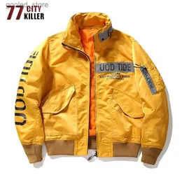 Herrjackor 77City Killer Military Bomber Jacket Men Streetwear Pilot Jackets Male Multi-Pocket Hip Hop Baseball Men Jacket Casaco Masculino Q231109