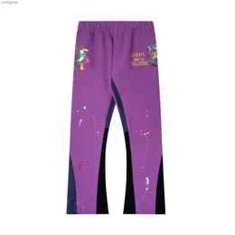 Gallerysd Street Splash-ink Casual Uomo Trendy Pantaloni dipinti a mano Graffiti Maglione abbinato a colori Pantaloni alti da donna Bagno Sport 64JE